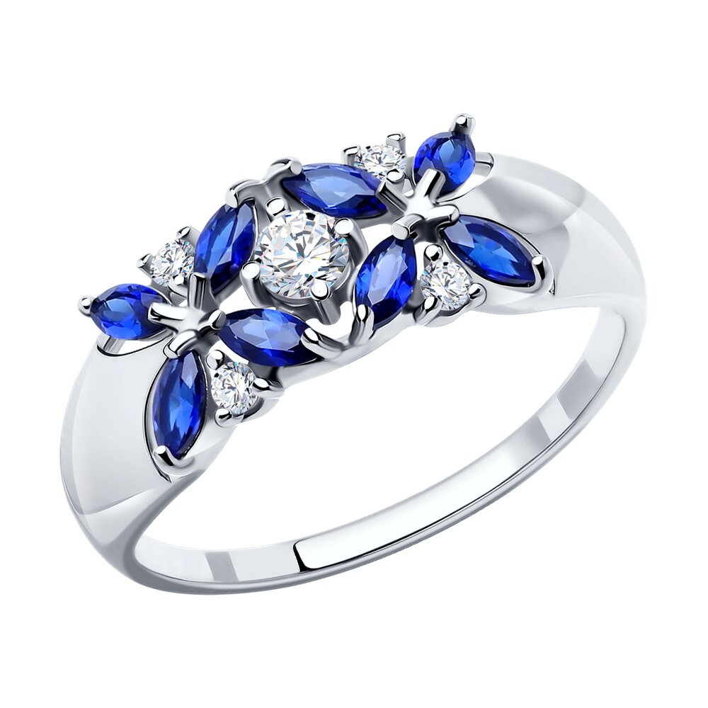 

Кольцо из серебра р.  SOKOLOV 88010032, корунд\фианит, 88010032