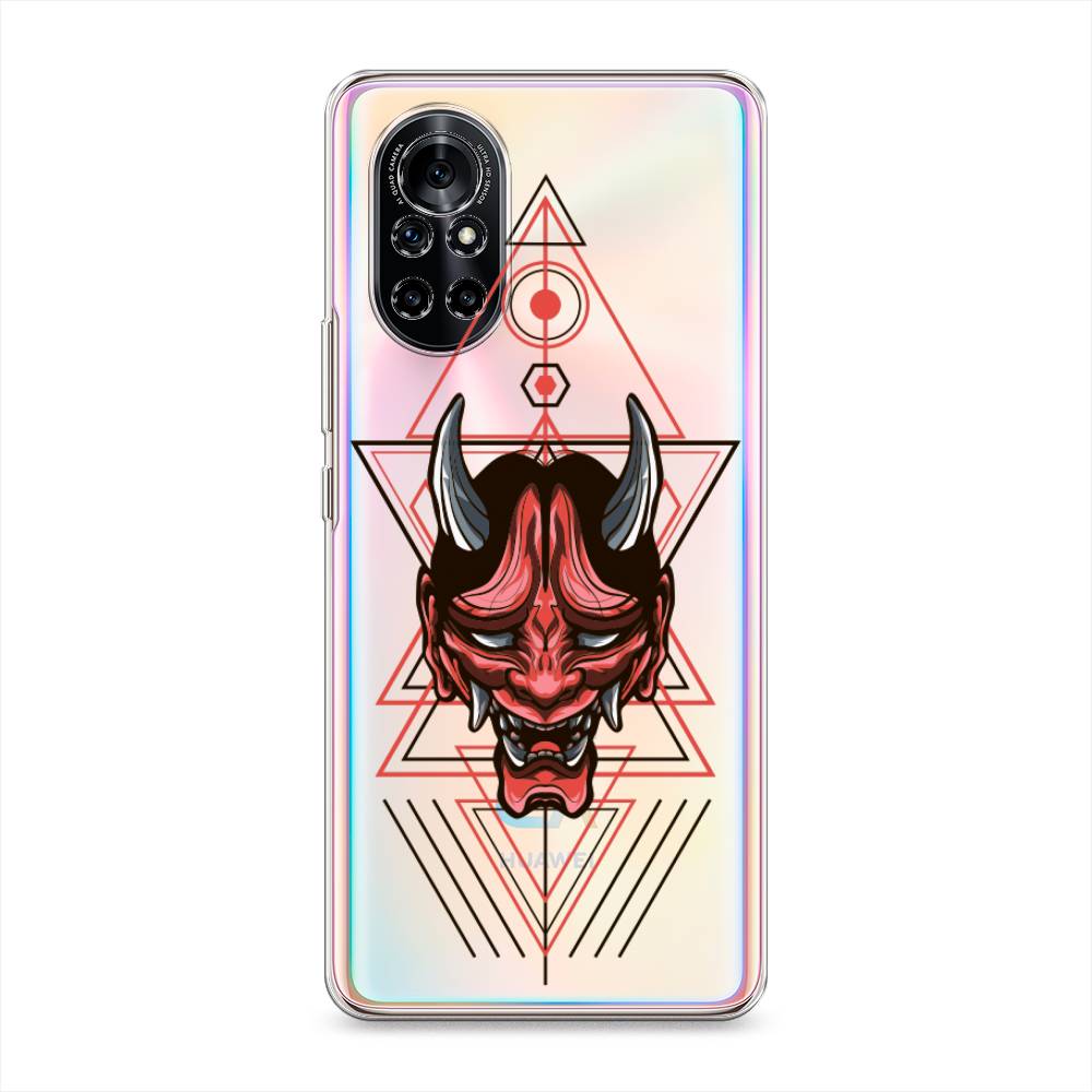 

Чехол на Honor V40 Lite "Hanya Oni mask", Серый;красный;черный, 6105750-4