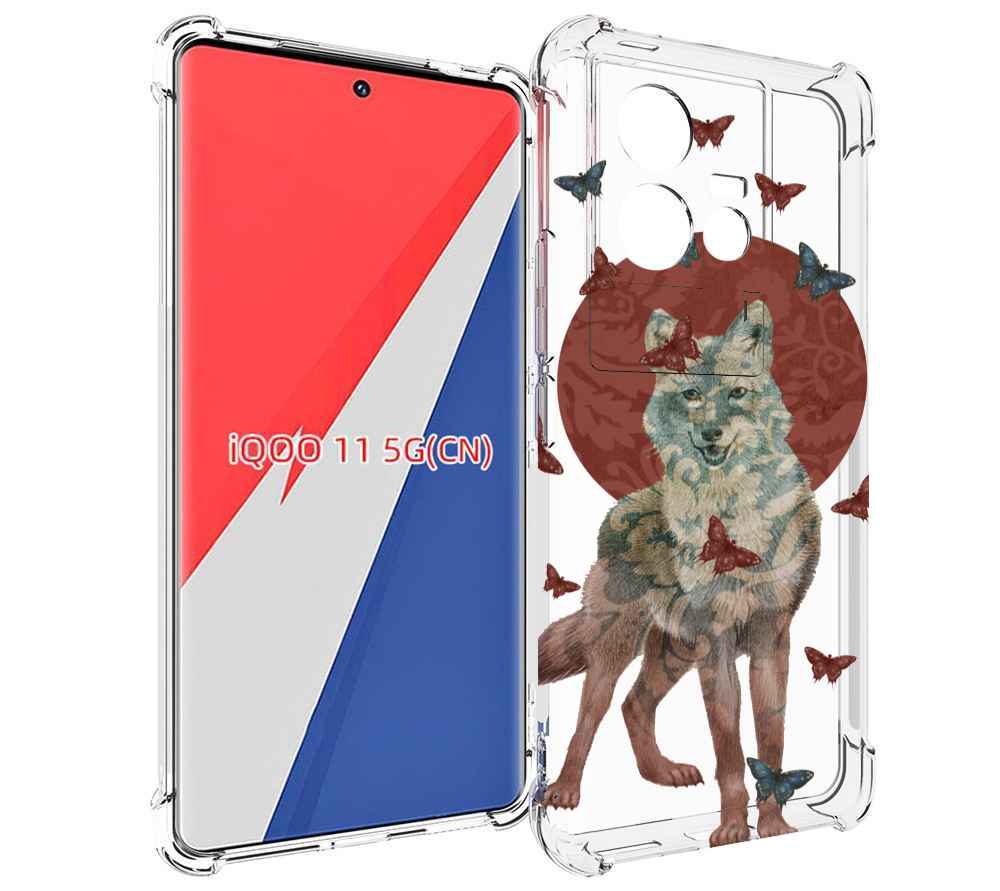 

Чехол MyPads Волчица с бабочками для Vivo iQOO 11, Прозрачный, Tocco