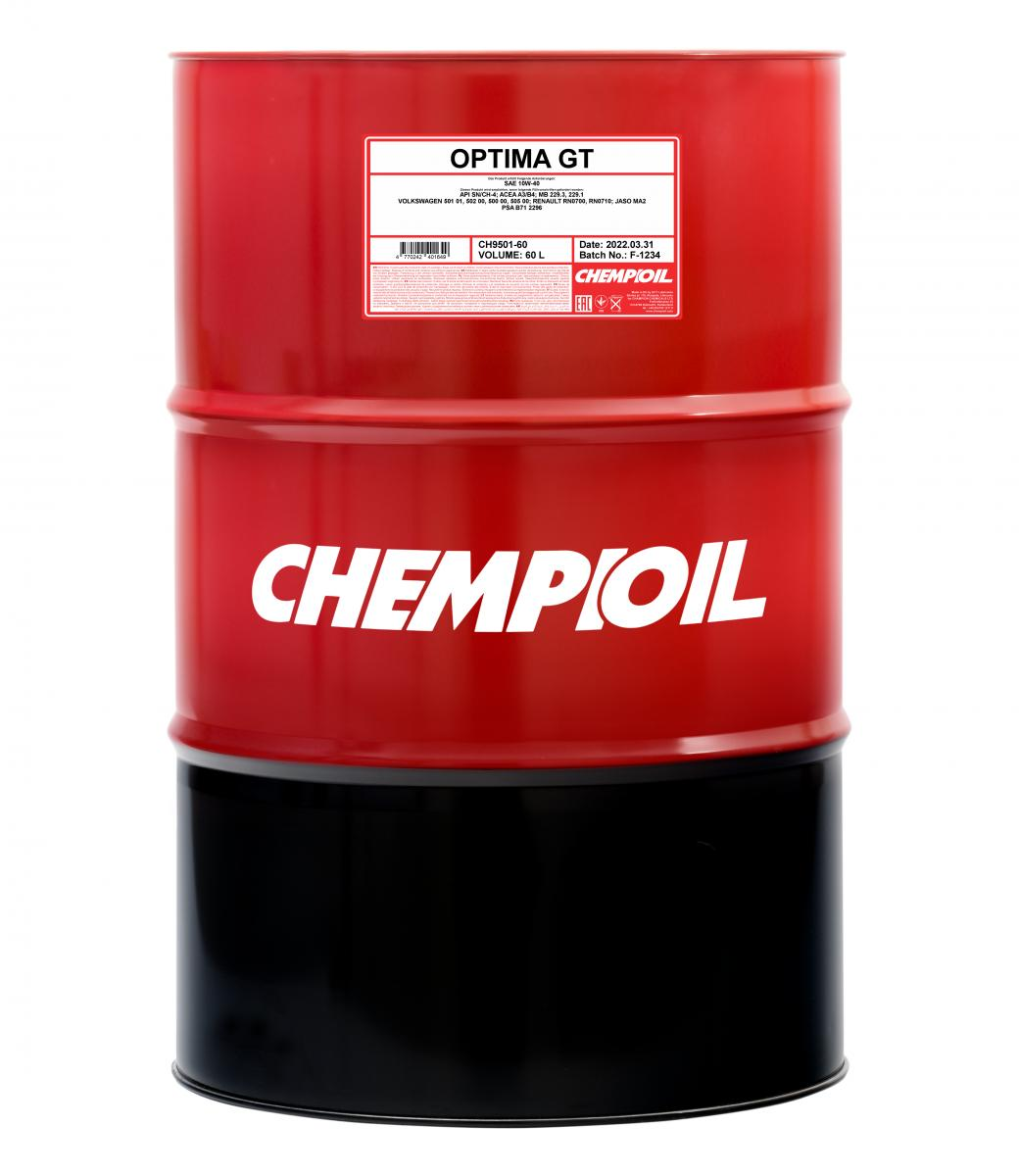 Моторное масло Chempioil полусинтетическое Optima GT SN/CH-4, A3/B4 10W40 60л