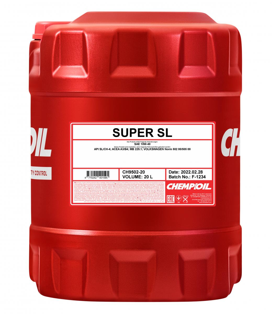 фото 10w-40 super di, cf-4/sl, 20л (полусинт. мотор. масло) chempioil