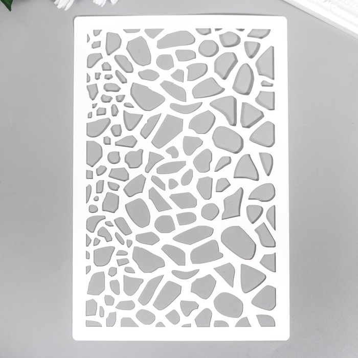 фото Трафарет декоративный sima-land пятнистый рисунок цвет белый, пластик, 24х16 см (7883296)