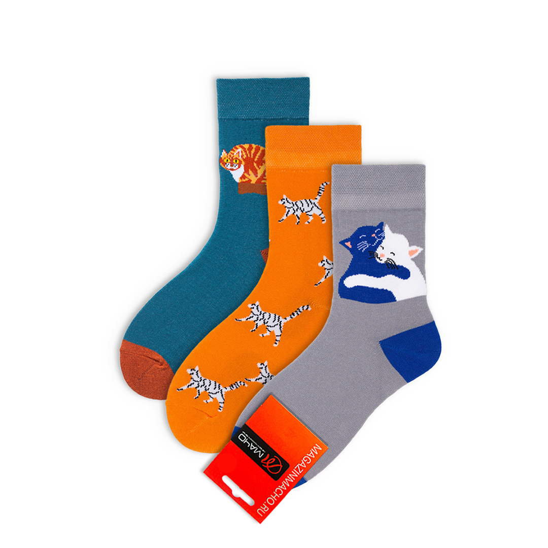 Комплект носков унисекс Мачо киски22 разноцветных 36-40