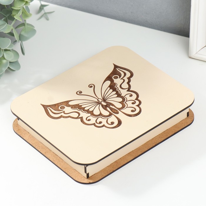 

Шкатулка Бабочка 17х14х3 см, Бежевый