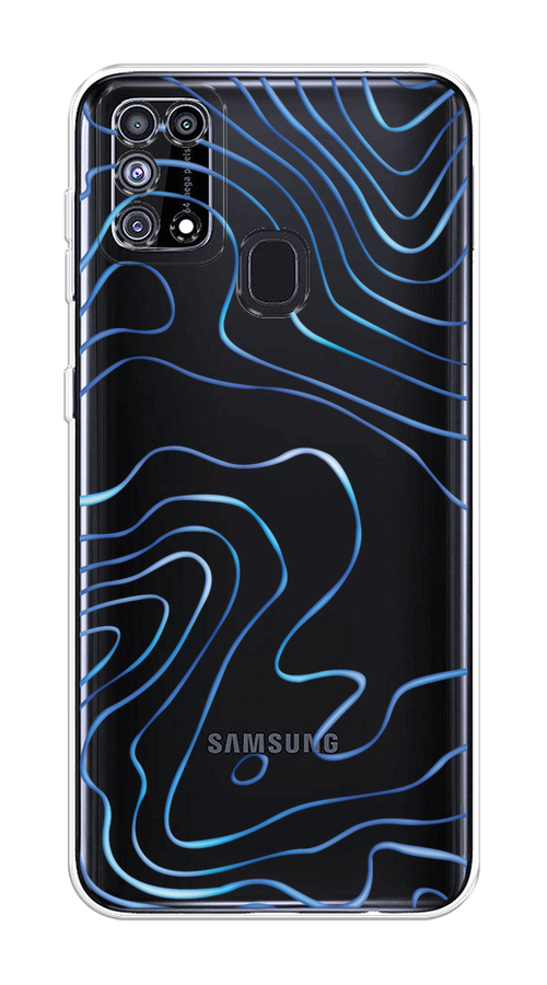 

Чехол на Samsung Galaxy M31 "Blue lines", Прозрачный;синий, 2100750-1