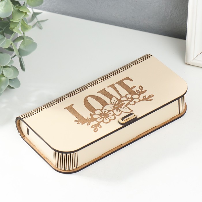 

Шкатулка Love 17х8,5х3 см, Бежевый