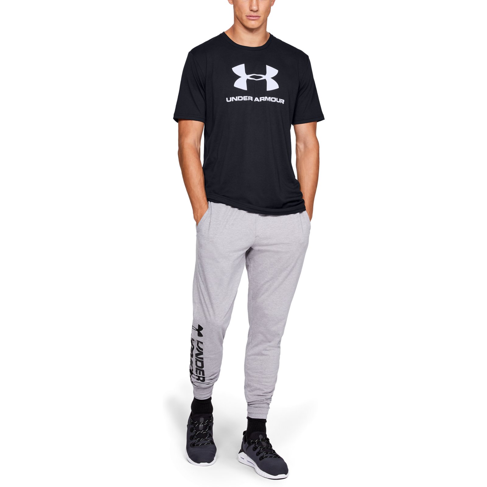 фото Футболка мужская sportstyle logo graphic short sleeve tee under armour черная 2xl