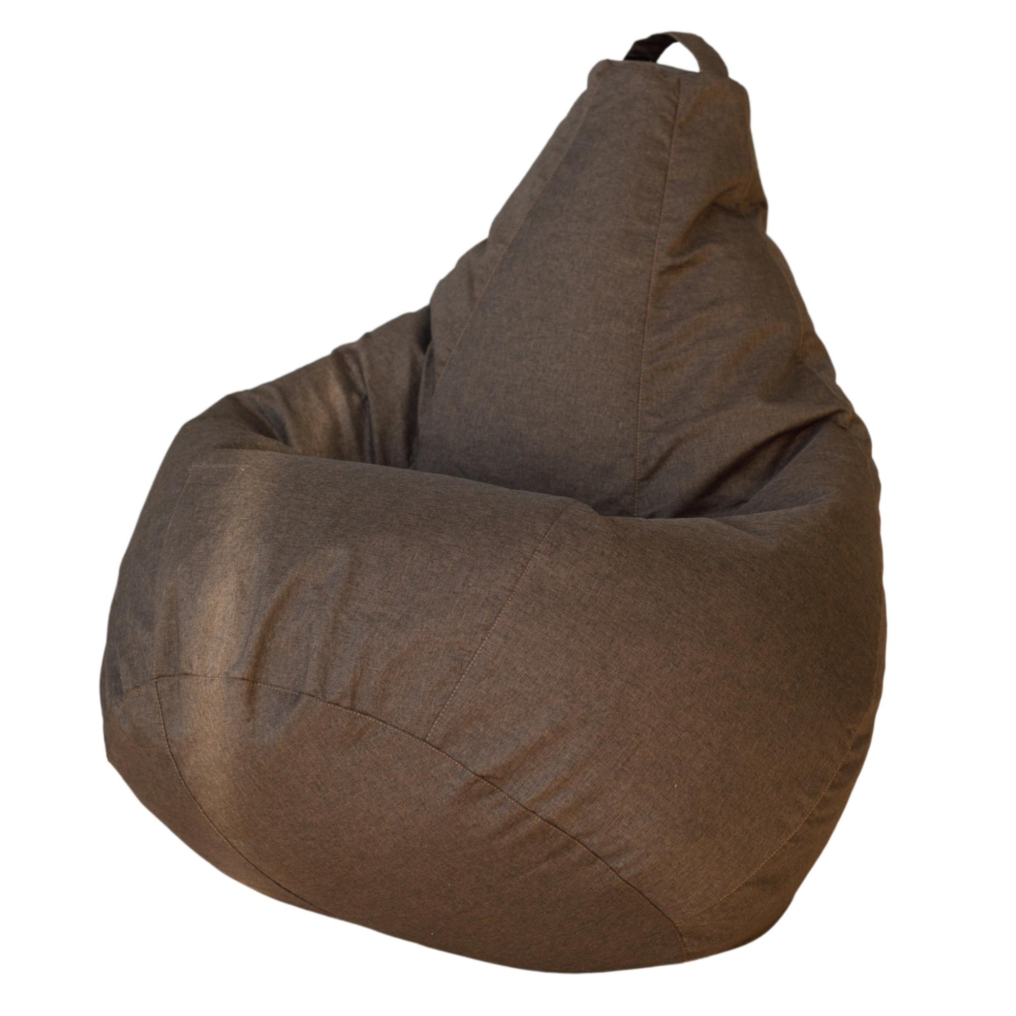 фото Кресло мешок груша коричневая рогожка l, классический dreambag