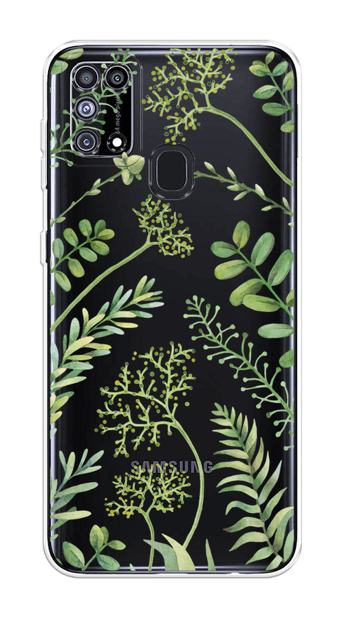 

Чехол на Samsung Galaxy M31 "Green Leaves", Зеленый;прозрачный, 2100750-1