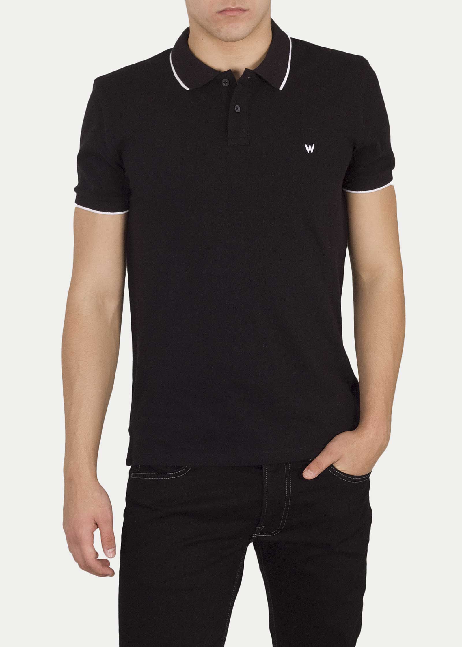 фото Футболка-поло мужская ss polo tee black wrangler черная 2xl