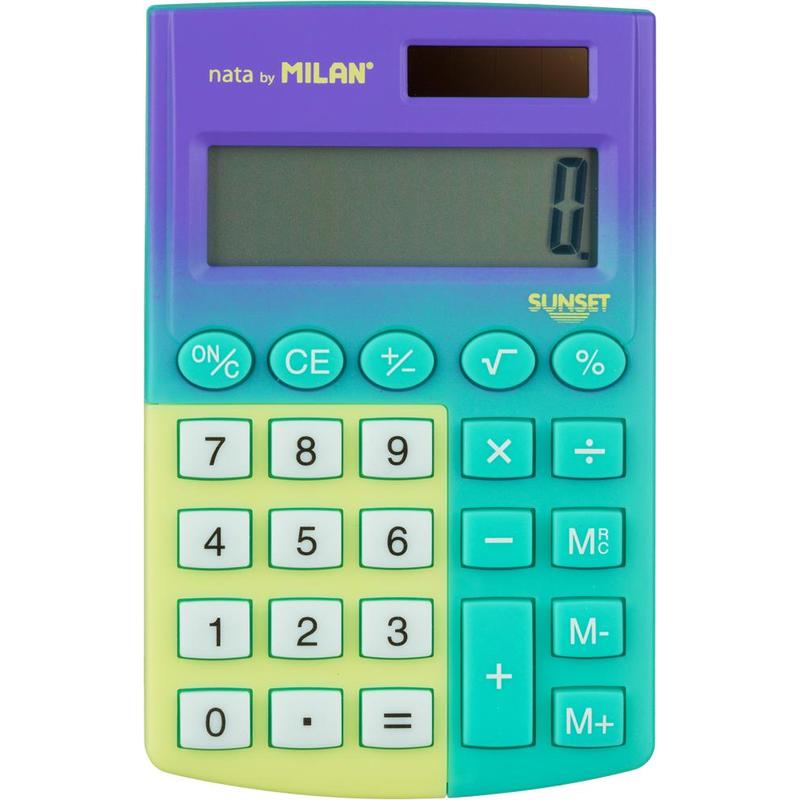 Калькулятор карманный Milan Sunset 8-разрядный зеленый/желтый, 1226654