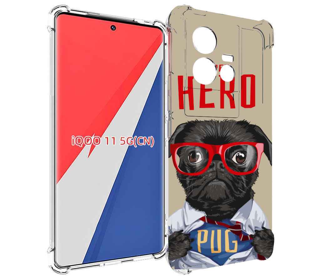 

Чехол MyPads Герой-PUG для Vivo iQOO 11, Прозрачный, Tocco