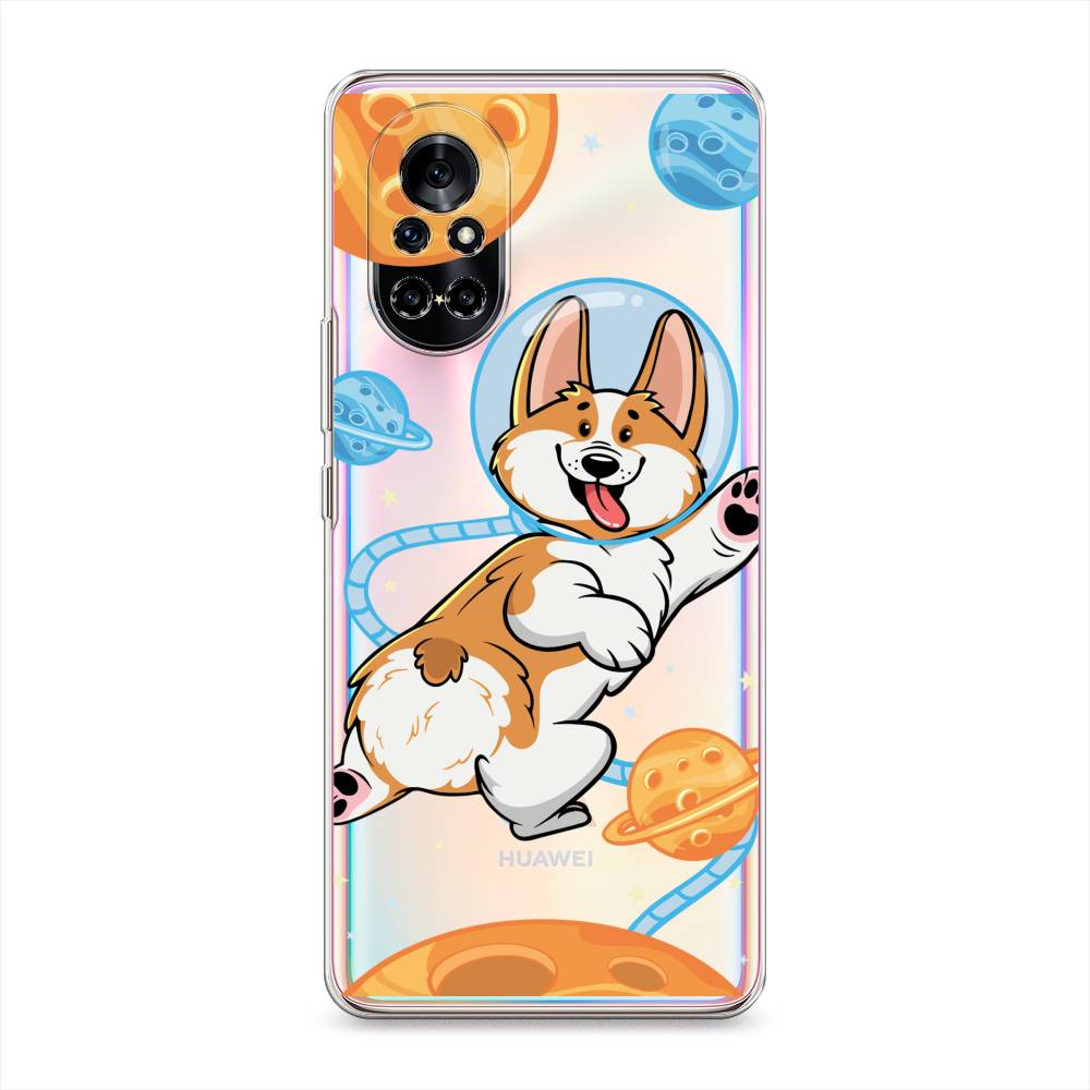 

Чехол на Honor V40 Lite "Корги-космонавт", Голубой;бежевый;белый, 6105750-1