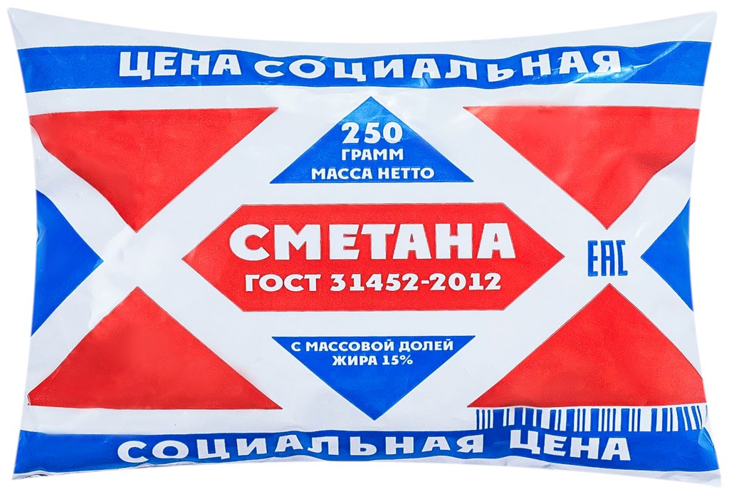 

Сметана Вятская дымка 15% бзмж 250 г