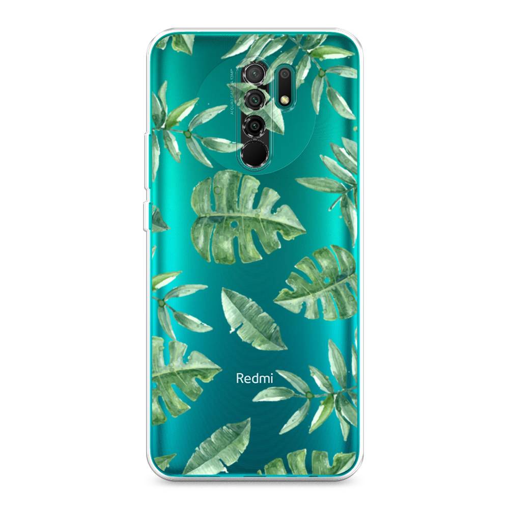 

Чехол Awog на Xiaomi Redmi 9 "Нарисованные пальмовые листья", Разноцветный, 38350-4