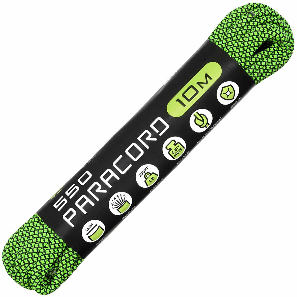 

Паракорд 550 Cord 10м (lime snake), Зеленый, УТ-00071729