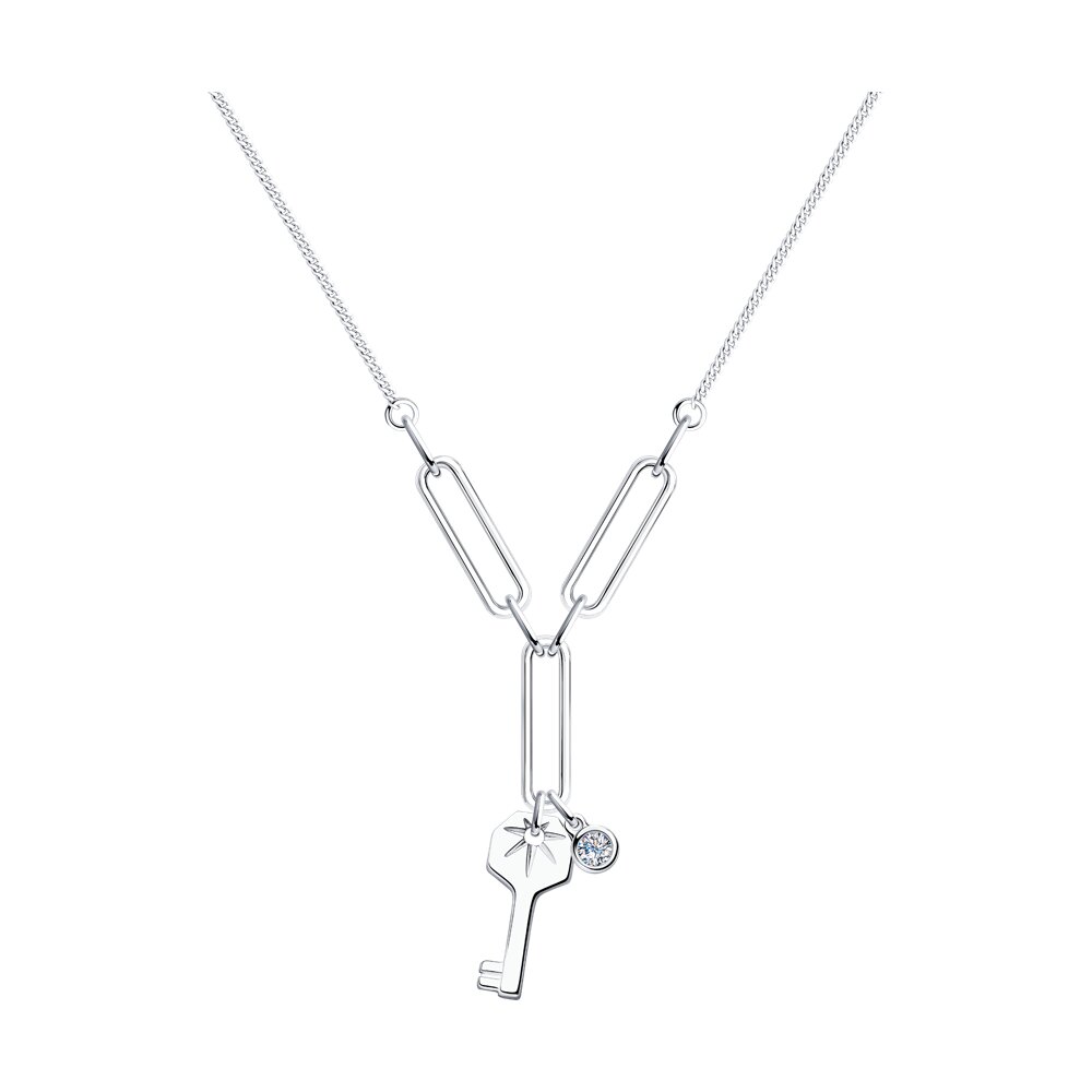 

Колье из серебра с фианитом 40-45 см SOKOLOV 94070593, 94070593
