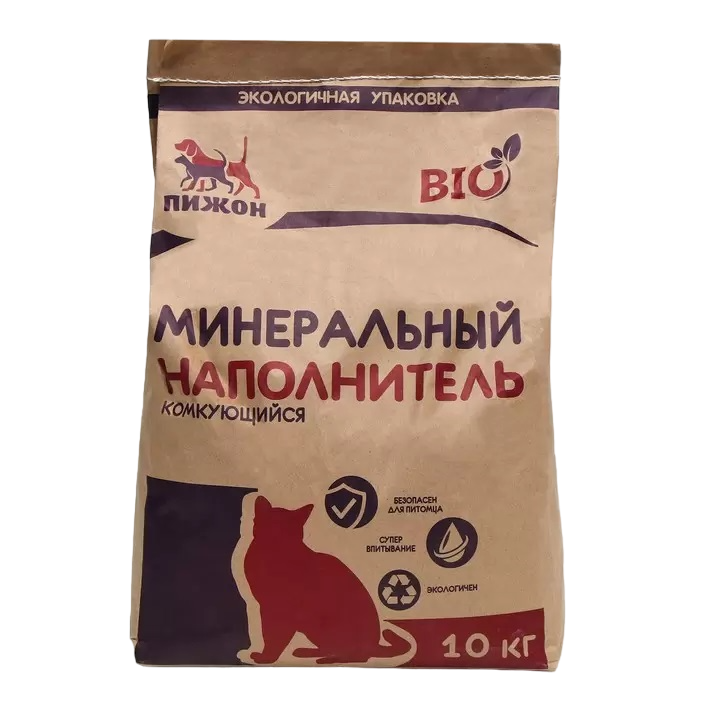 Комкующийся наполнитель Пижон Bio минеральный 10 кг 1325₽