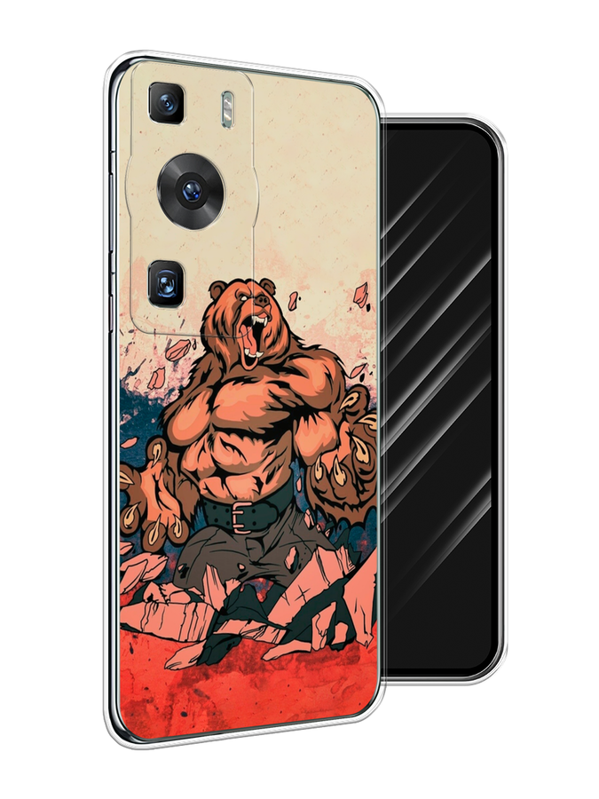 

Чехол Awog на Huawei P60/P60 Pro "Медведь с флагом РФ", Коричневый;синий;красный, 6121150-2