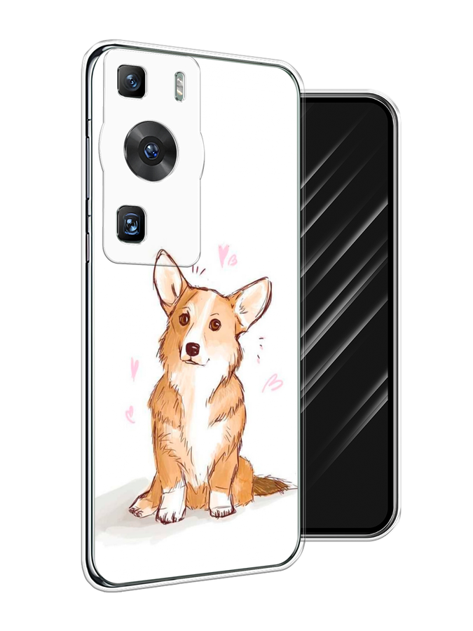 

Чехол Awog на Huawei P60/P60 Pro "Корги любовь", Бежевый;белый, 6121150-1