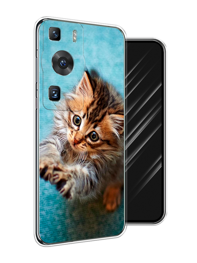 

Чехол Awog на Huawei P60/P60 Pro "Котенок просит есть", Бирюзовый;коричневый;белый, 6121150-2