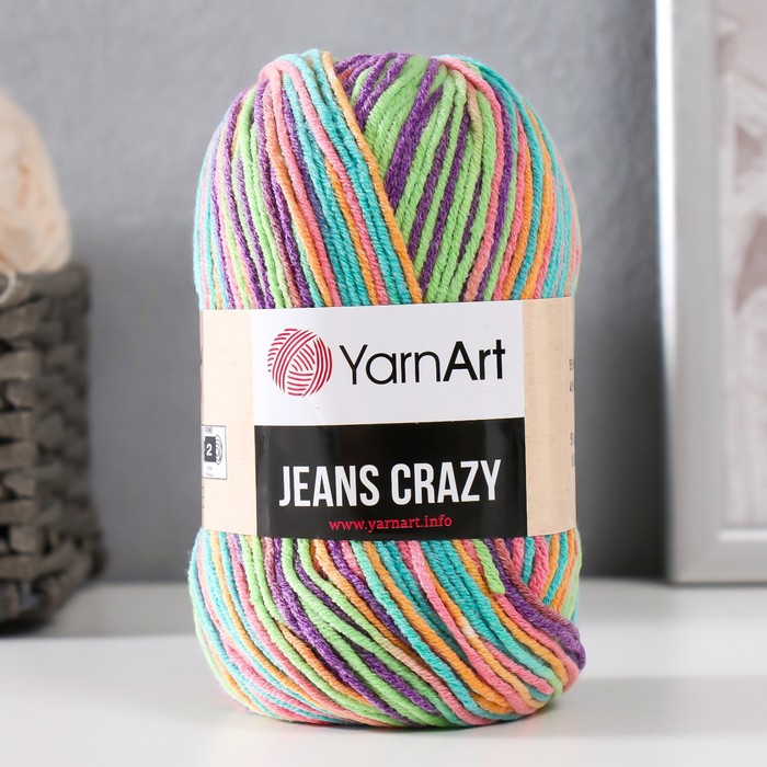 

Пряжа YarnArt Jeans crazy 55% хлопок, 45% акрил 160 м, 1 шт, 50 г, 8215 радуга (9464967), Разноцветный, "Jeans crazy" 55% хлопок, 45% акрил 160 м, 1 шт, 50 г, 8215 радуга
