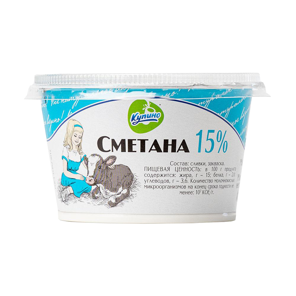 

Сметана Zorka 15% бзмж 180 г