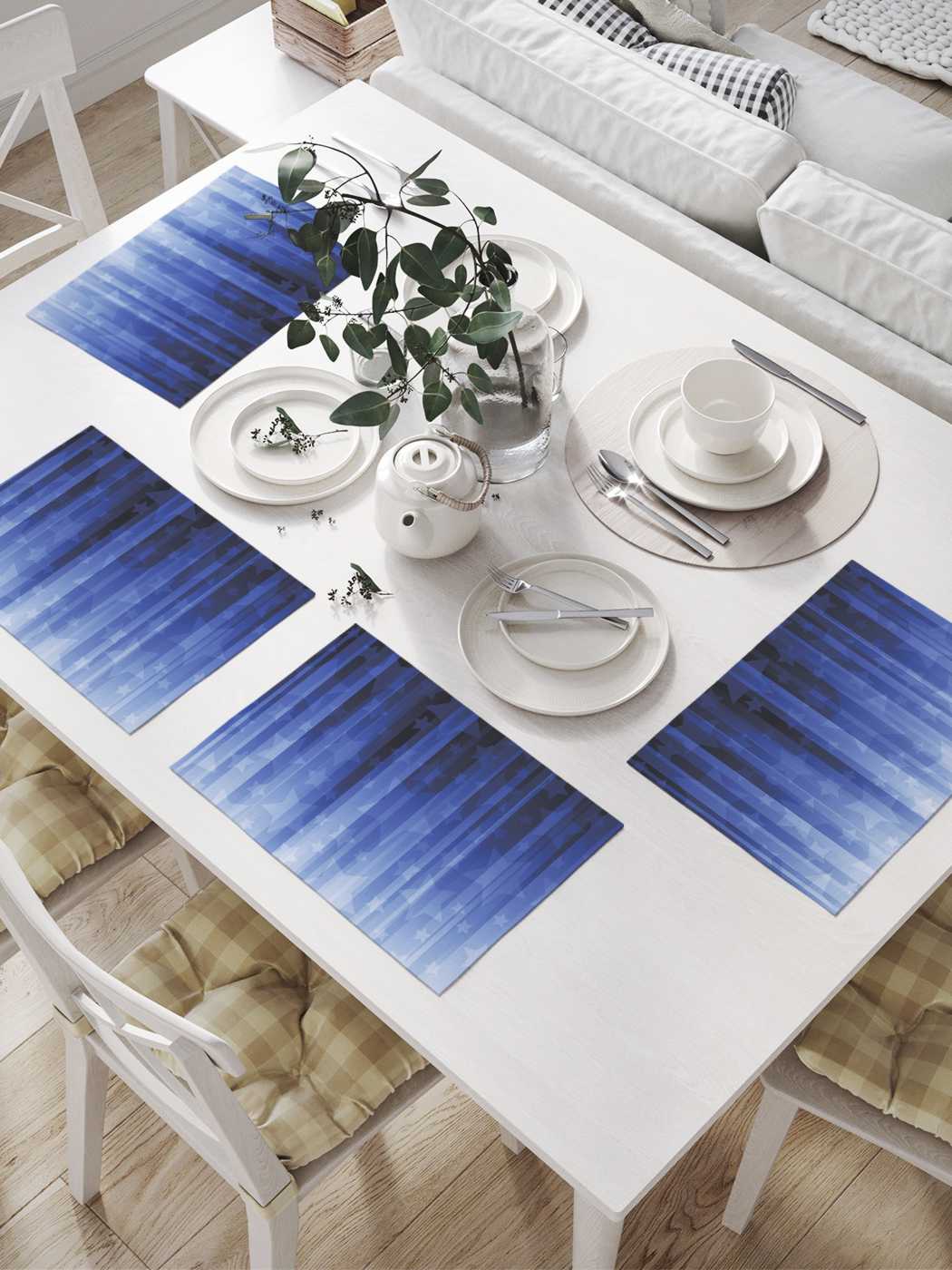 

Комплект салфеток JoyArty "Звездная синева" для сервировки стола 32х46 см, 4 шт.