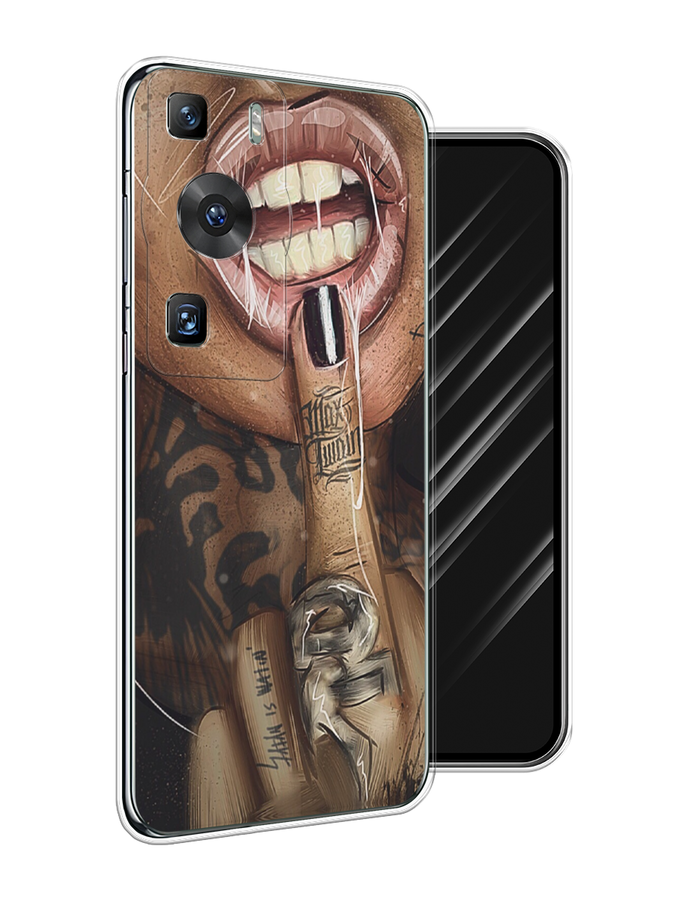 

Чехол Awog на Huawei P60/P60 Pro "Девушка с татуировками", Бежевый;розовый;черный, 6121150-9