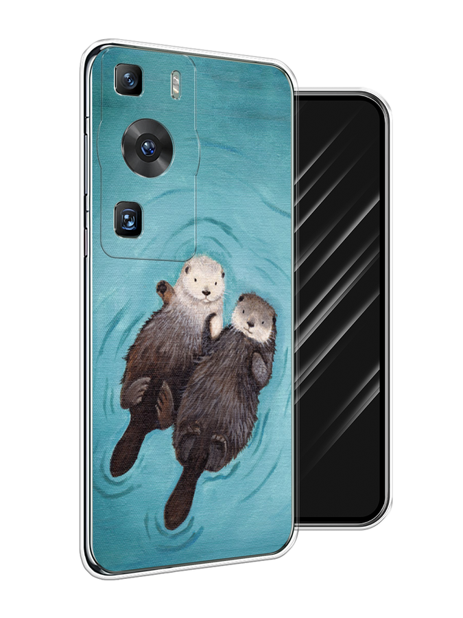 

Чехол Awog на Huawei P60/P60 Pro "Парочка бобров", Голубой, 6121150-10