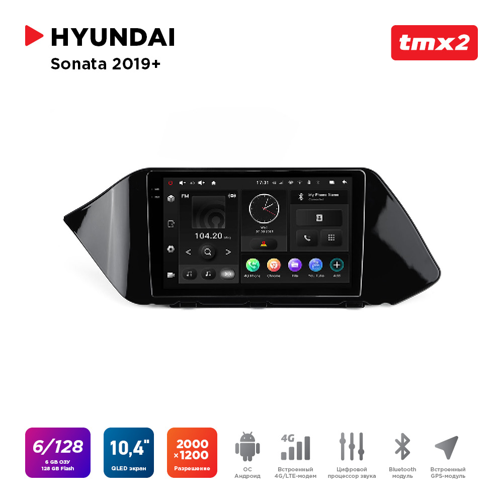 ШГУ Hyundai Sonata 19+ (MAXIMUM Incar TMX2-2441-6) Android 10/2000*1200, BT, wi-fi, 4G