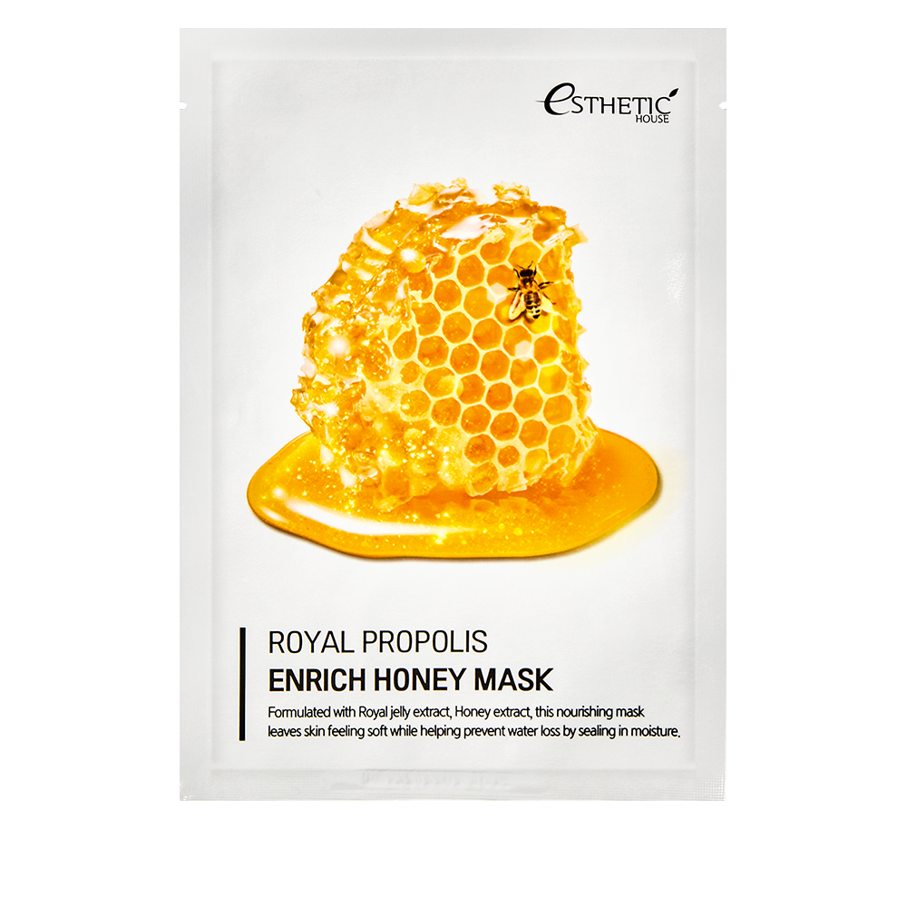 Купить Набор Estetic House Тканевая маска для лица Royal Propolis Enrich Honey Mask, 25 мл* 5шт, Esthetic House