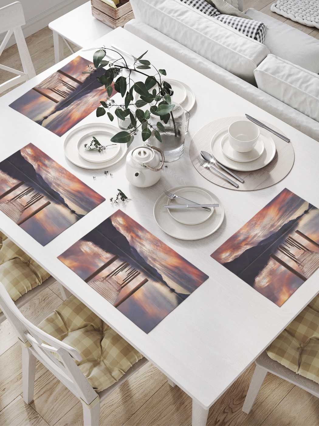 

Комплект салфеток JoyArty "Пирс и небо" для сервировки стола 32х46 см, 4 шт.