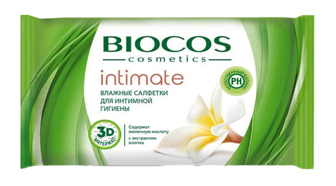 

Влажные салфетки BioСos Intimate для интимной гигиены 15 шт