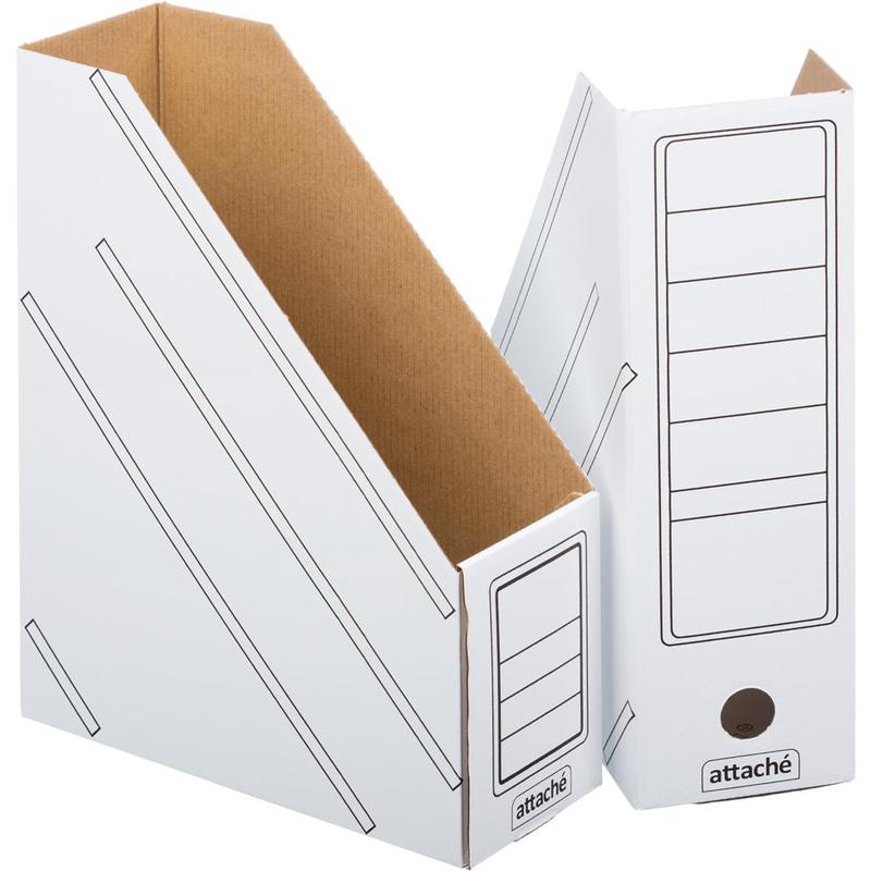 Вертикальный накопитель Attache картонный белый ширина 100 мм (2 штуки в упаковке), 731863