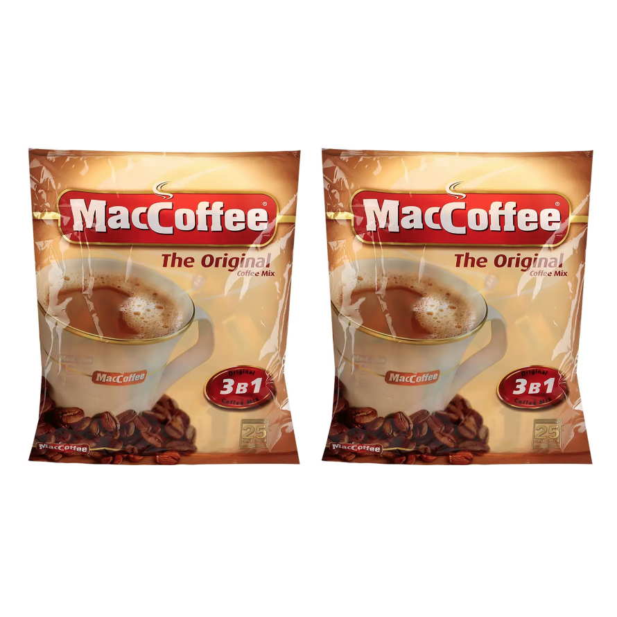 Кофе в пакетиках MacCoffee 3 в 1, 25 пакетов х 2 шт