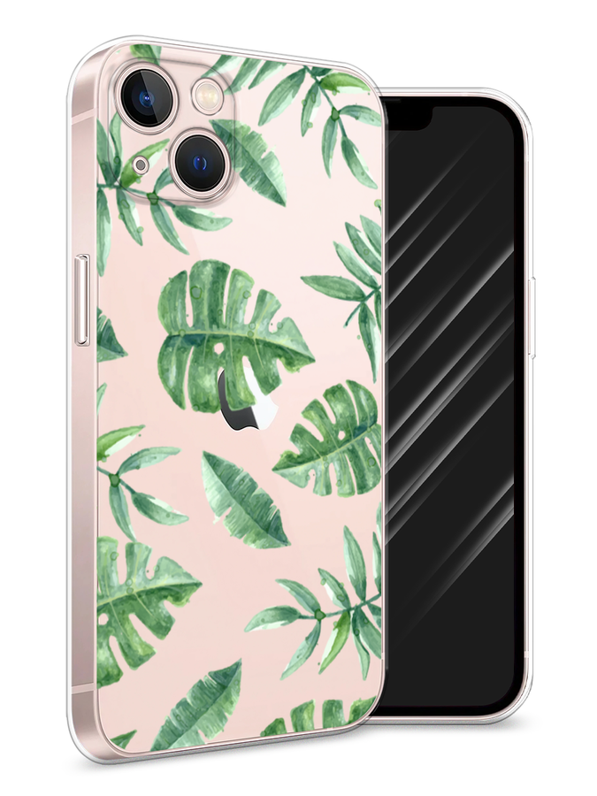 

Чехол Awog на Apple iPhone 13 / Айфон 13 "Нарисованные пальмовые листья", Разноцветный, 14250-4