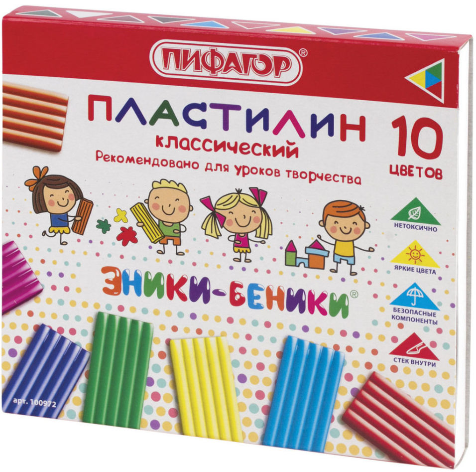 Пластилин Пифагор Эники-беники 10 цветов эники беники рыбка