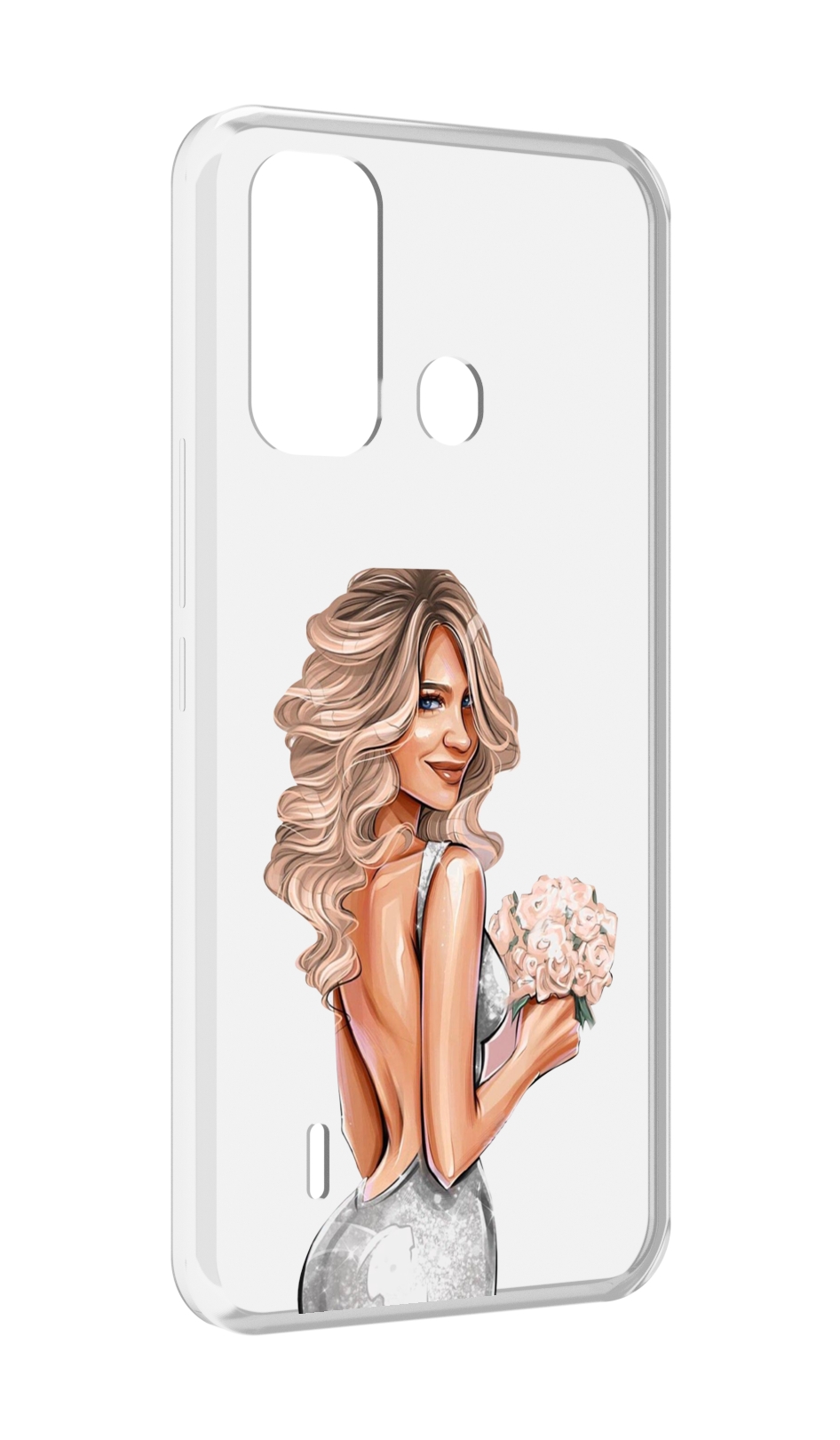 

Чехол MyPads Роскошное-платье женский для ITEL A49 / A58 / A58 Pro, Прозрачный, Tocco