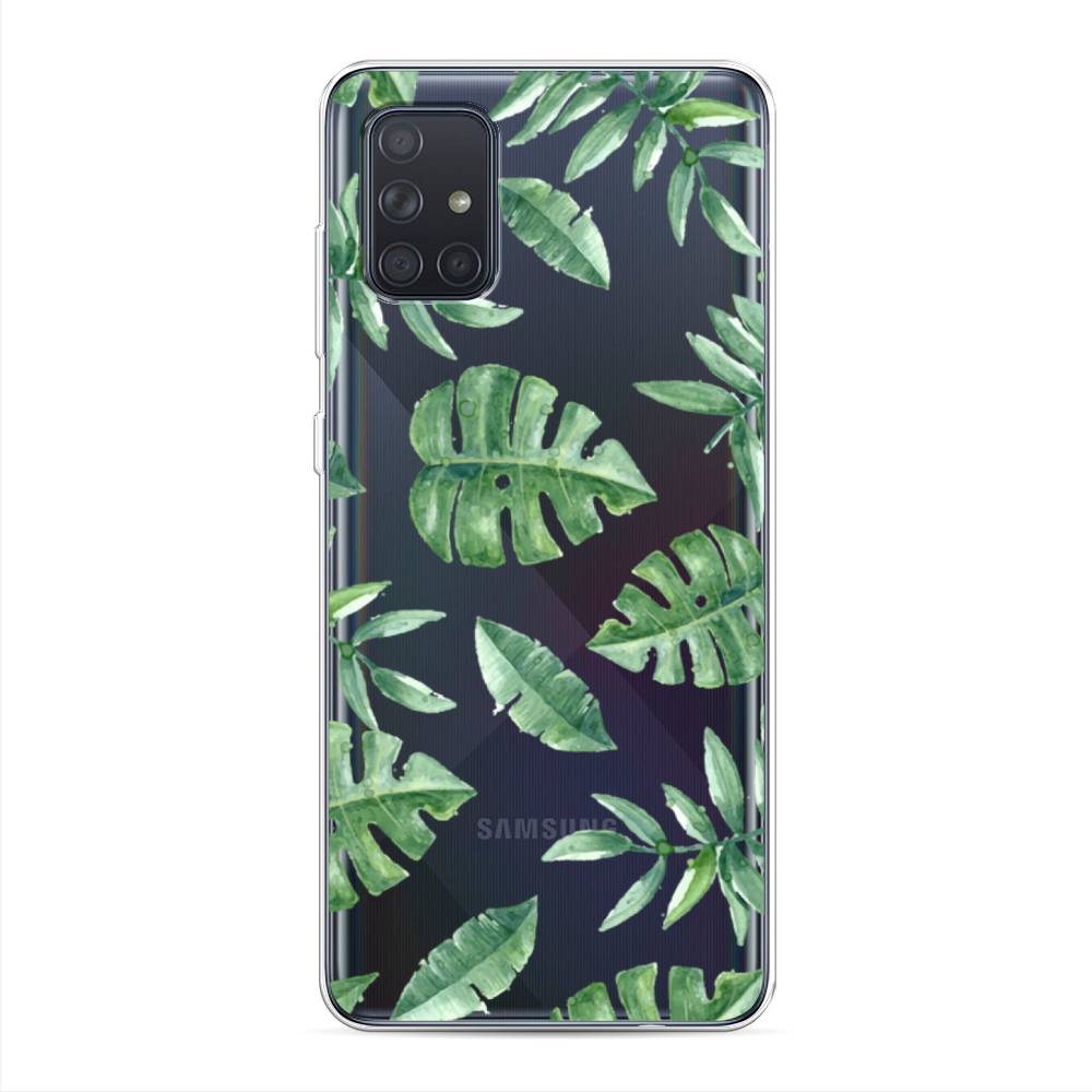 

Чехол Awog на Samsung Galaxy A71 "Нарисованные пальмовые листья", Разноцветный, 29050-4