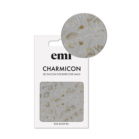 E.Mi, 3D-стикеры №178 Цветы золото Charmicon 3D Silicone Stickers стикеры булкова цветы в саду