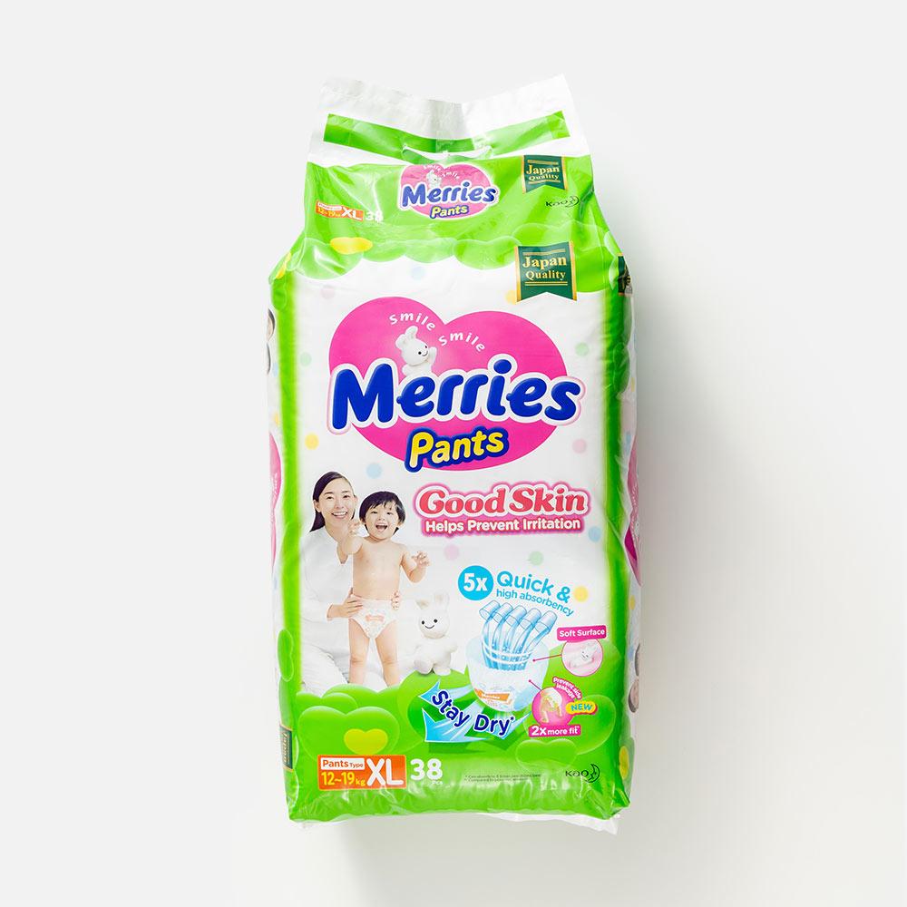 фото Подгузники-трусики merries good skin xl 12-19кг 38шт kao