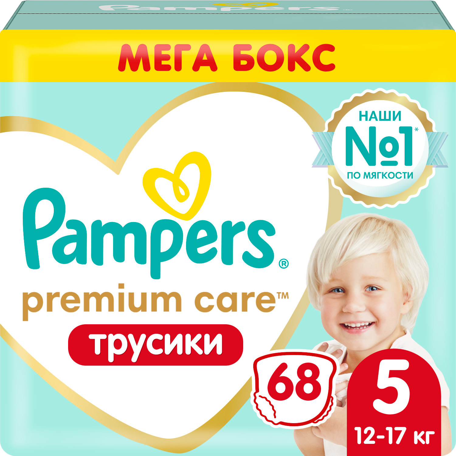 

Подгузники-трусики Pampers Premium Care Pants Junior 12-17кг 68шт