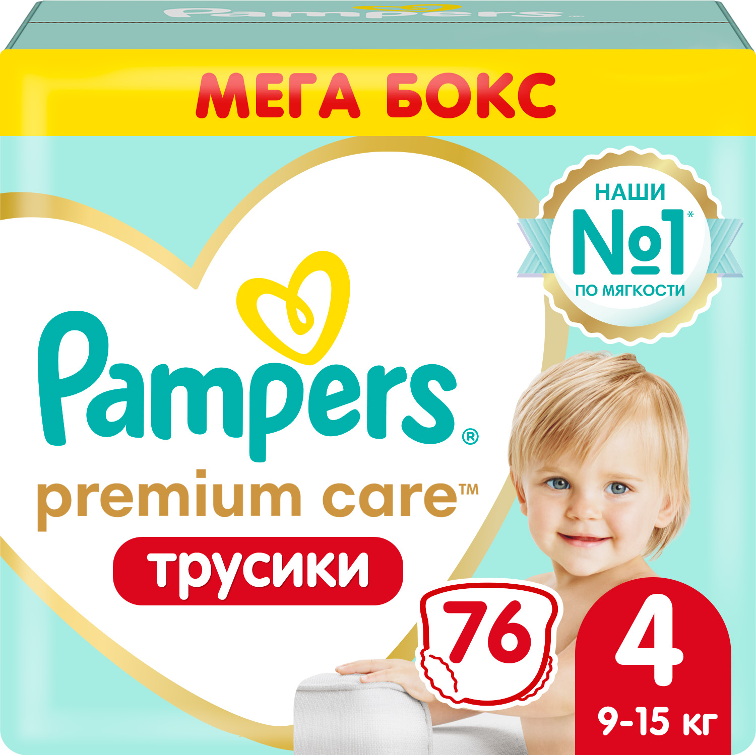 

Подгузники-трусики Pampers Premium Care Pants Maxi 9-15кг 76шт