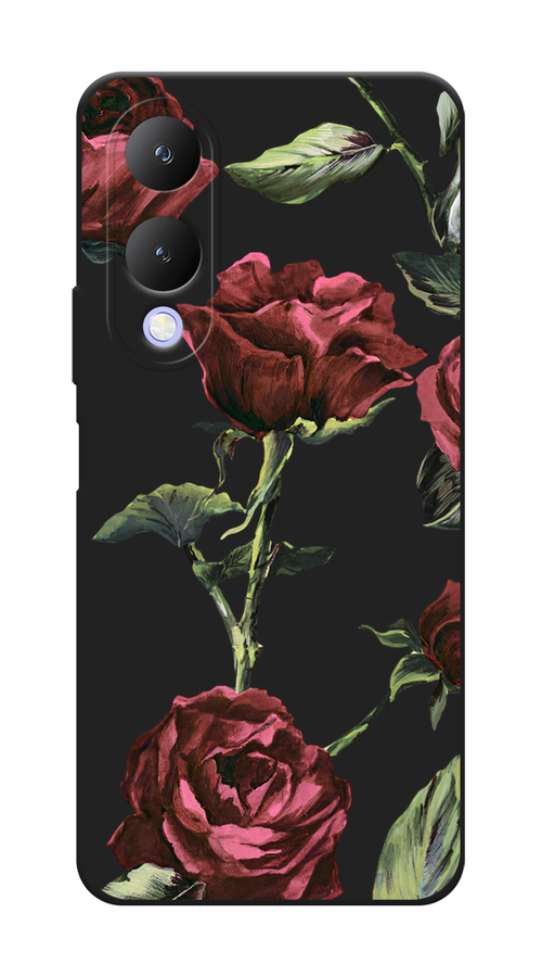 

Чехол Awog на Vivo Y17s "Бордовые розы фон", Бордовый, 269852-1
