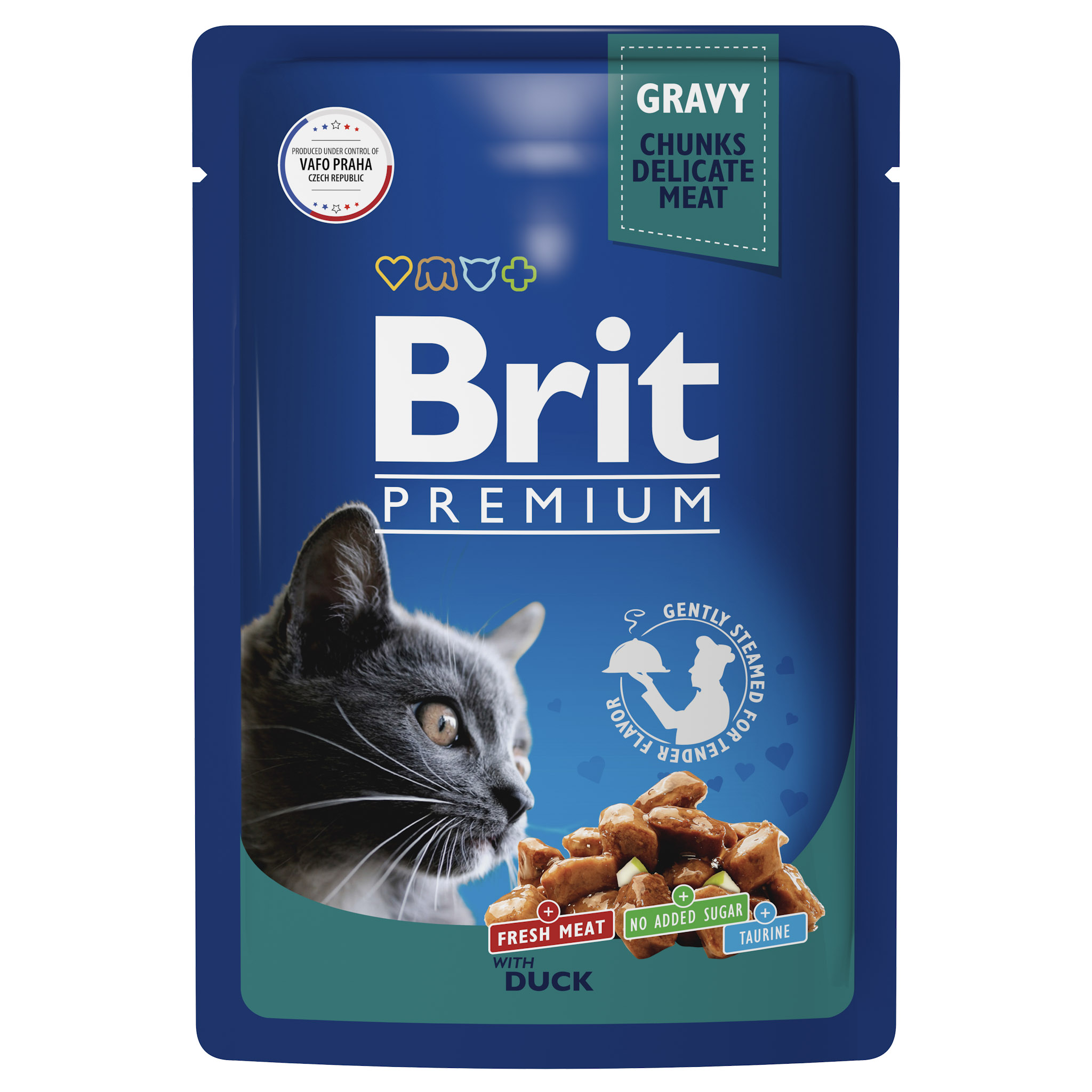 

Влажный корм для кошек Brit Premium, утка в соусе, 85 гр, Premium