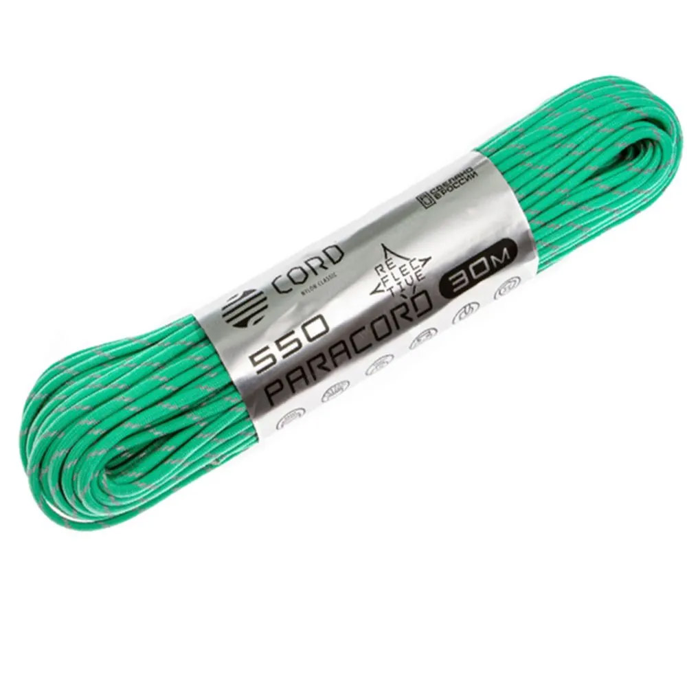 

Паракорд 550 Cord 30м световозвращающий (teal), Голубой, УТ-00067600
