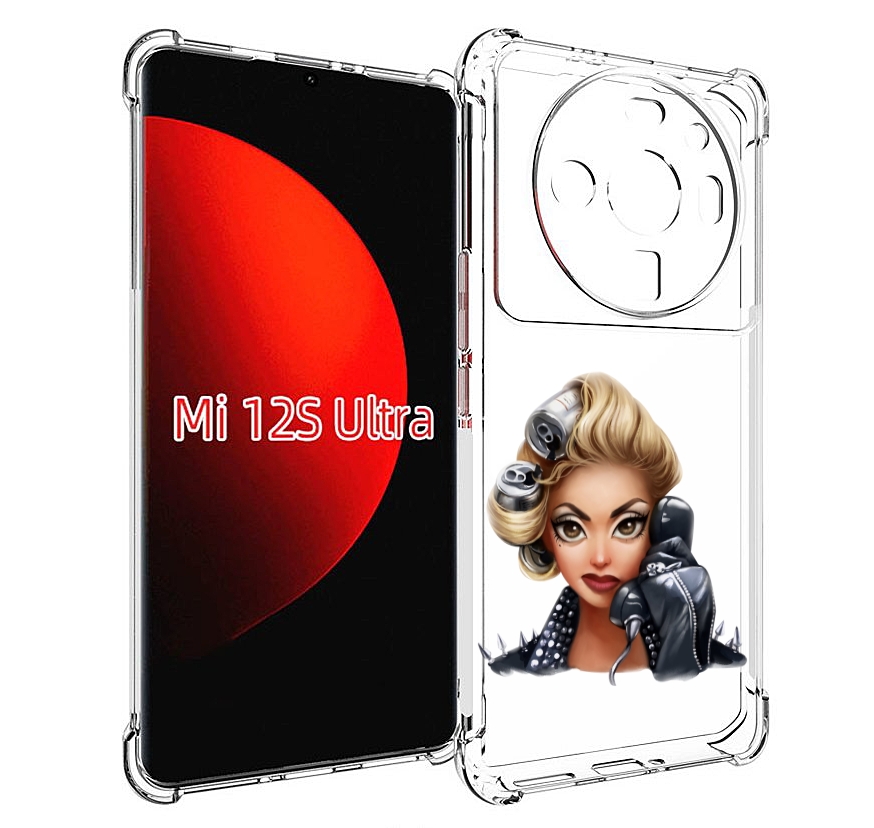 

Чехол MyPads девушка-смайлик-с-телефоном женский для Xiaomi 12S Ultra, Прозрачный, Tocco