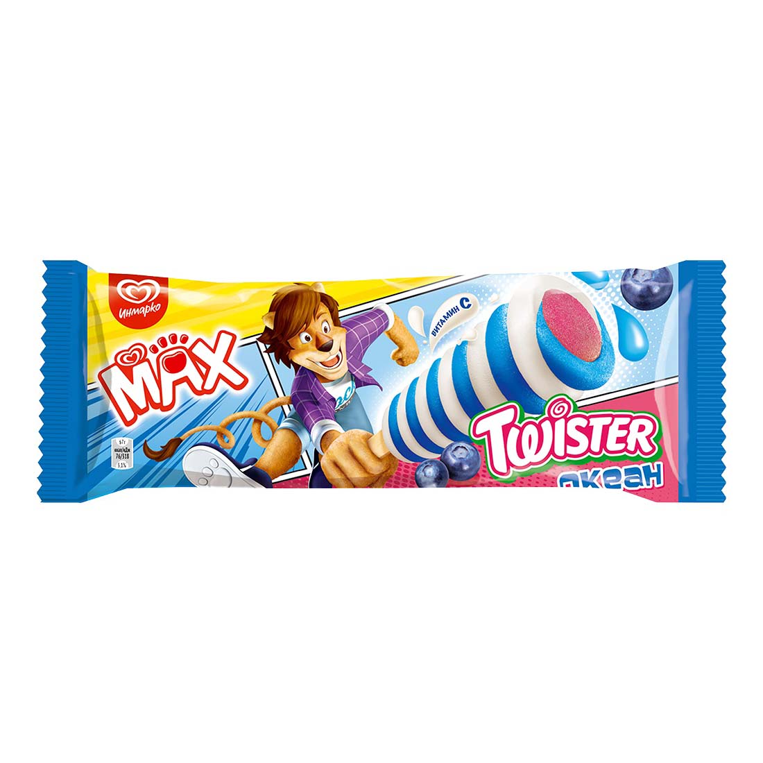 Фруктовый лед Max Twister океан черника-вишня 67 г бзмж 76₽