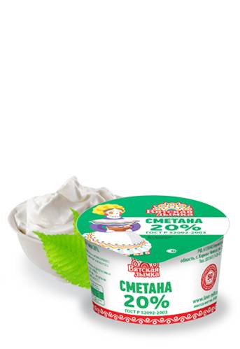

Сметана Вятская Дымка 20% бзмж 250 г